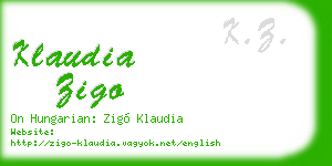 klaudia zigo business card
